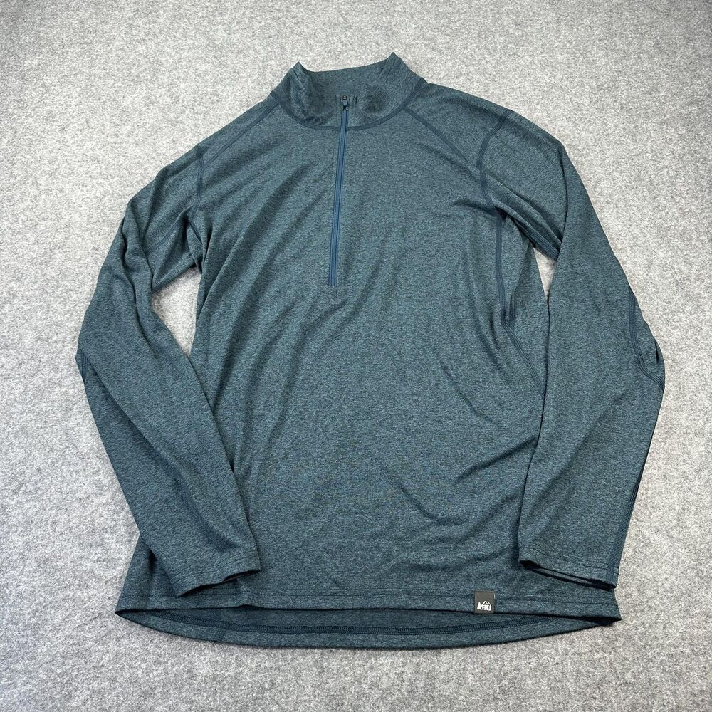 REI Co-op Pullover Womens Medium Green1/4 Zip Mock Neck LS Athletic Top